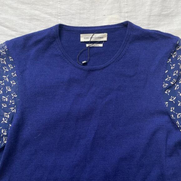 Isabel Marant Etoile Navy Blue Floral Sweater Sz 36/ Small Women's Wool - Picture 4 of 6